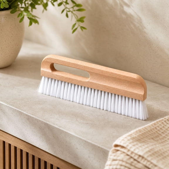 Texture Coating Brush for Interior Wall Refinishing, Wide Flat Decorative Paint Brush Grain Maker for Ceiling, Nylon Bristle Tool with Wood Handle for DIY Painting