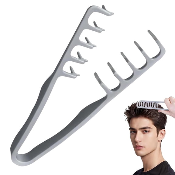 Texture Comb, Voluminous Wide Tooth Hair Comb for Maximum Root Lift, Dual Wide & Fine Tooth Texturizing Styling Comb, Non Slip ABS Plastic Hair Styling Tool (Gray)