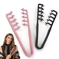 thumbnail image 1 of Texture Comb, Voluminous Wide Tooth Texture Styling Comb for Hair Styling, Root Lifter Comb with Textured Non Slip Grip, ABS Plastic Hair Styling Tool for Men Women (Black+Pink), 1 of 7