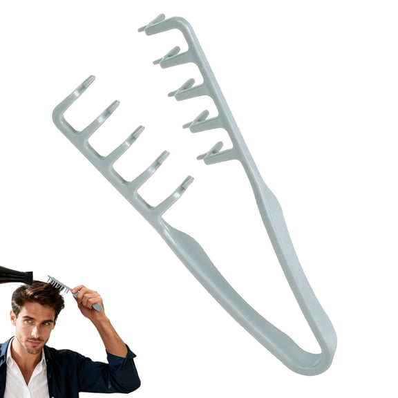Texture Comb, Volumizing Fluffy Texture Styling Comb for Men and Women, Wide Tooth Comb Root Lifter Hair Styling Tool for Volume, Fringe Parting & Curly Hair, ABS Plastic (Gray)