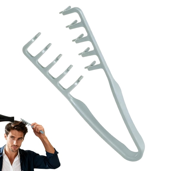 Texture Comb, Volumizing Fluffy Texture Styling Comb for Men and Women, Wide-Tooth Texturizing Styling Tool for Volume & Fringe Parting, ABS Plastic with Textured Grip (Gray)