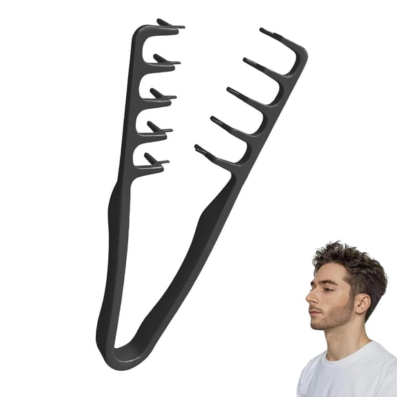 Texture Comb, Volumizing Fluffy Texture Styling Comb for Men and Women, Wide-Tooth Texturizing Styling Tool for Volume & Fringe Parting, Black