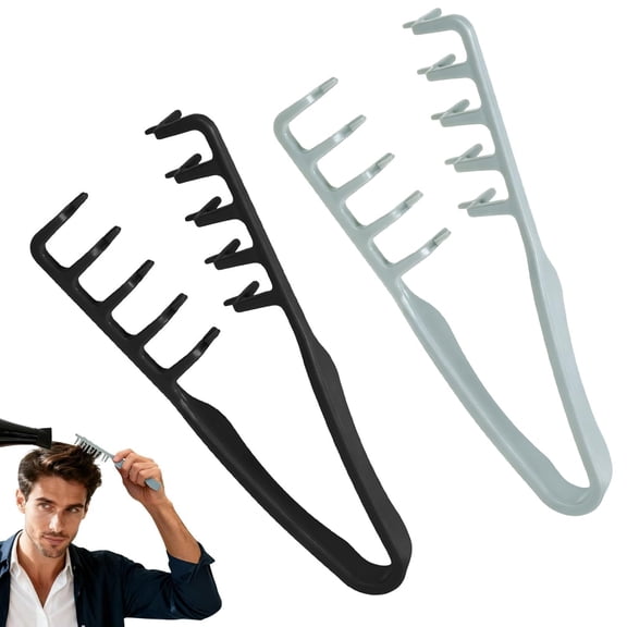 Texture Comb, Volumizing Fluffy Texture Styling Comb for Men and Women, Wide-Tooth Texturizing Styling Tool for Volume & Fringe Parting (Grey)