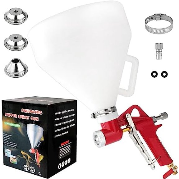 Texture Drywall Sprayer,Air Hopper Spray Guns Paint with 1.5 Gallon Hopper Includes 3 Nozzles(4.0mm/6.0mm/8.0mm) Air Texture Gun for Walls,Ceiling,Stucco Mud,Knockdow,Spray Gun
