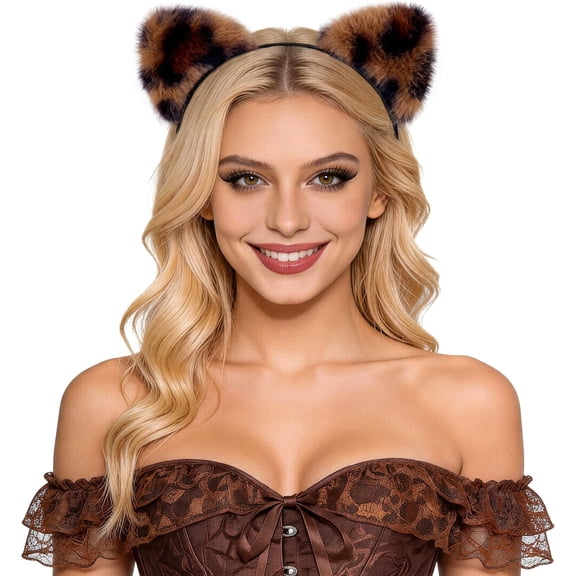 Texture Leopard Padded Ears Headband
