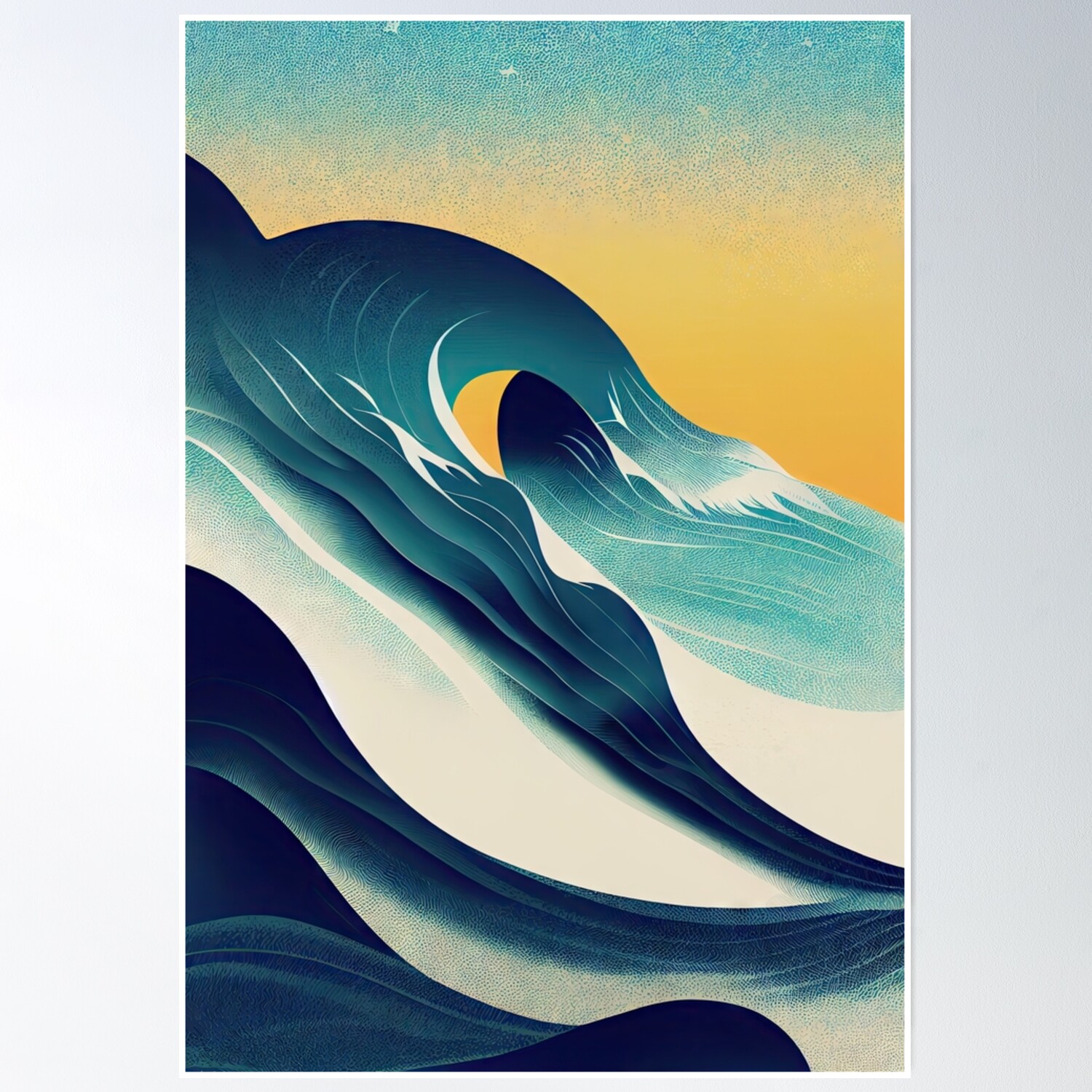 Texture Ocean Waves Poster Wall Art, Modern Wall Decor, 12x18