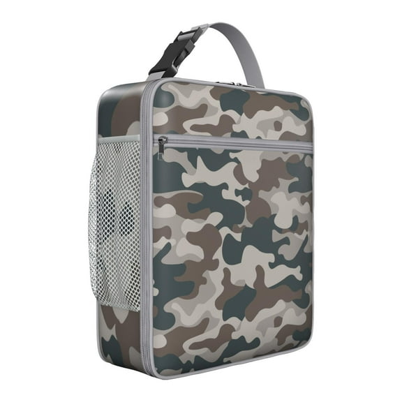 Texture Print Insulated Lunch Bag - Leakproof Reusable Portable Cooler Tote for Adults,Work,School,Picnic,Camping|Detachable Strap,Handle,Bottle Pocket