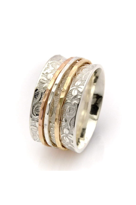 Texture Spinner, 925 Silver Ring, Spinner Ring, Meditation Ring, Anxiety Ring, Worry Ring, Texture Ring, Women Ring, Gift For Her