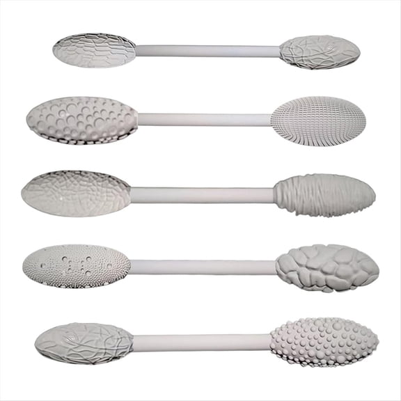 Texture Tool Set for Art Projects, 5 Piece Oval Pattern Rollers Kit, Modeling Sticks DIY Crafts (Both Ends)