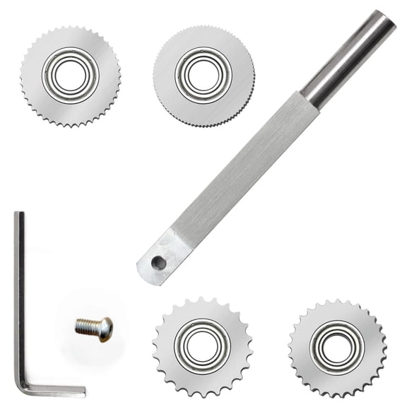 Texture Wood Turning Tool Thread Sprail Texturing and Spiralling System Woodworking Tools with 4pcs Cutter Wheel for Wood Hobby