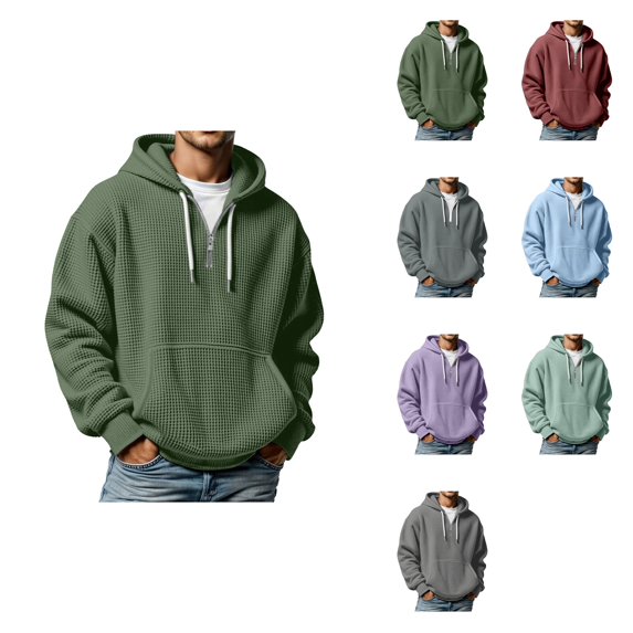 Texture Zip-Up Hooded Sweatshirt, Full-Zip Pullover with Front Pockets, Ecosmart , Comfortable Lightweight Athletic Jacket