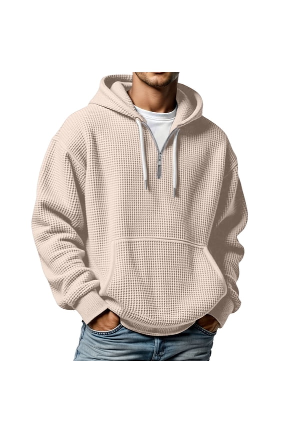 Texture Zip-Up Hooded Sweatshirt, Full-Zip Pullover with Front Pockets, Ecosmart , Comfortable Lightweight Athletic Jacket