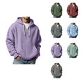 thumbnail image 1 of Texture Zip-Up Hooded Sweatshirt, Full-Zip Pullover with Front Pockets, Ecosmart , Comfortable Lightweight Athletic Jacket, 1 of 4