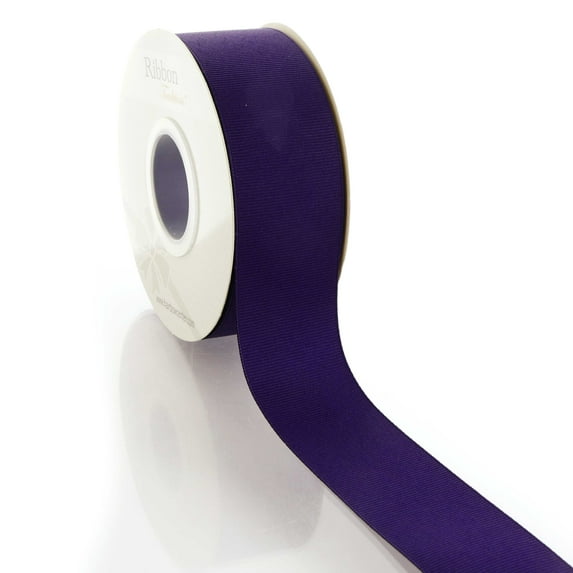 Textured 1.5" Grosgrain Ribbon Solid Deep Purple 25 Yard