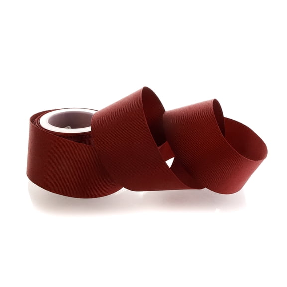 Textured 1.5" Grosgrain Ribbon Solid Maroon 5 Yard