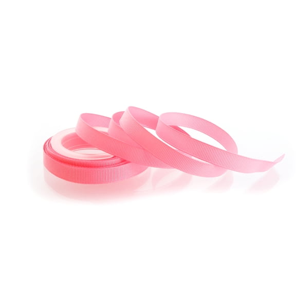 Textured 3/8" Grosgrain Ribbon Solid Bubblegum Pink 5 Yard