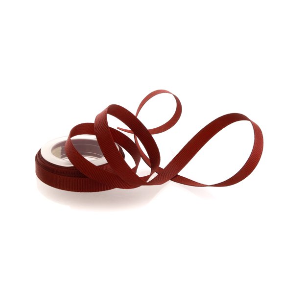 Textured 3/8" Grosgrain Ribbon Solid Maroon 5 Yard