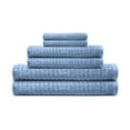 thumbnail image 1 of Textured 6-Piece 100% Combed Cotton Bath Towel Set In Ocean, 1 of 2