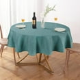 thumbnail image 1 of Textured 60 Inch Round Tablecloth Up to 40'''' Tables, Waterproof Spill-Proof Wipeable Table Cloth Wrinkle Free Circle Dining Table Cover for Birthday Farmhouse Outdoor Kitchen Tablecloths, 1 of 6