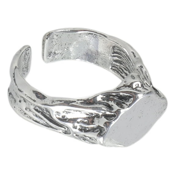 Textured Alloy Statement Rings Vintage Outdoor Inspired Jewelry Stone Band Unique Unisex Stone