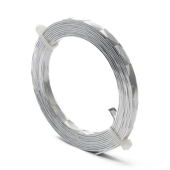 Textured Aluminum Wire Bendable Metal Craft Wire Flat Craft Wire Bezel Strip Wire for Cabochons Jewelry Making Silver 18 Gauge 5x1mm DIY