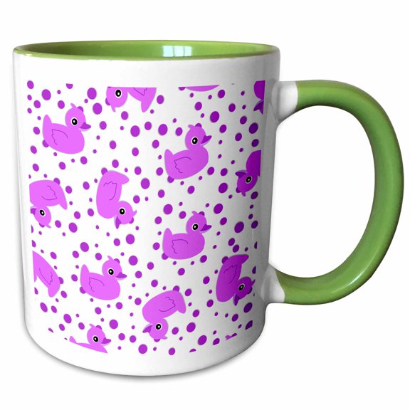 3drose, Textured Apple Print Large, 11oz Two-tone Green Mug