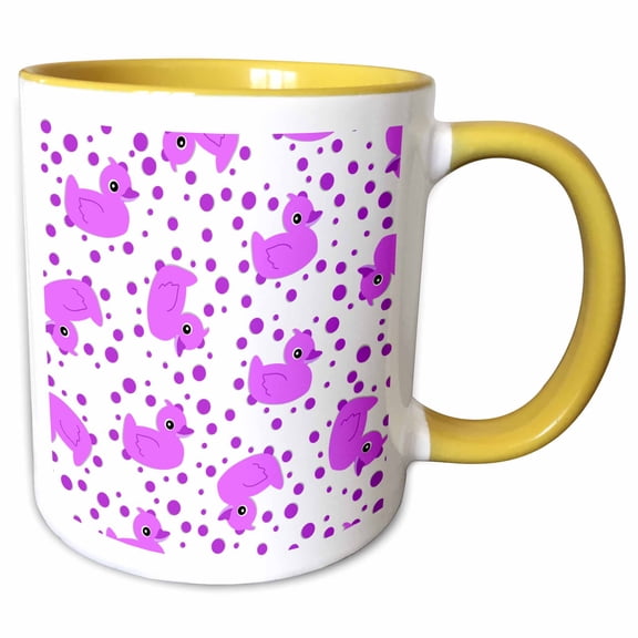 3drose, Textured Apple Print Large, 11oz Two-tone Yellow Mug