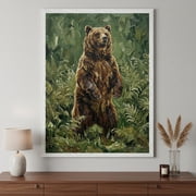 Textured Bear Grizzly Forest Animal Rustic Cabin Impasto Wildlife Brown Bear Woodland Nursery Poster , Poster Print Only