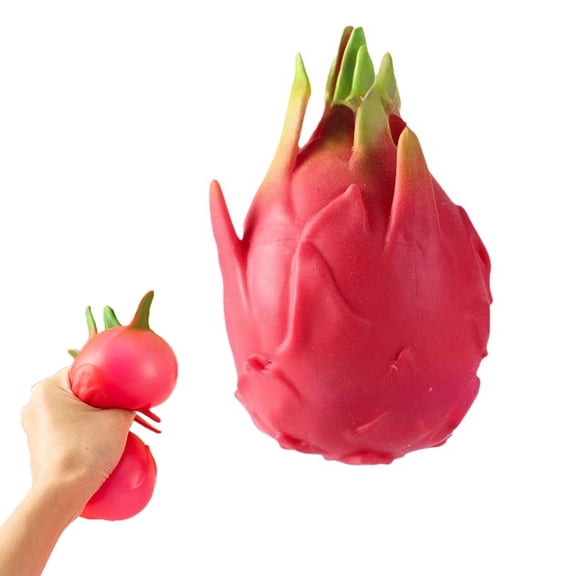 Textured Big Dragon Fruit Squishies, Hand Strengthening Fruit Stress Balls, Cute Funny Squishie Stress Ball for Desk, Office, Fun