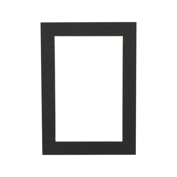 Textured Black Acid Free 10x12 Picture Frame Mats with White Core Bevel Cut for 8x10 Pictures -