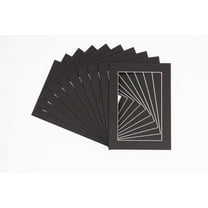 Textured Black Acid Free 11x14 Picture Frame Mats with White Core Bevel Cut for 8x10 Pictures -