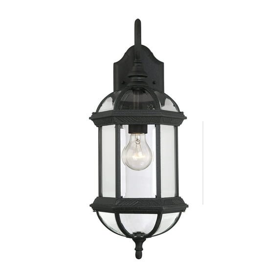 Textured Black Kensington Outdoor Wall Lantern