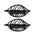 thumbnail image 1 of Textured Black Leaf Curtain Tiebacks Set of 2, 1 of 7
