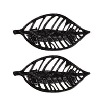 Textured Black Leaf Curtain Tiebacks Set of 2