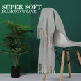 thumbnail image 1 of Textured Blanket Throw with Fringe,Decorative Knitted Throw with Tassels for Couch Gray 47"X 78", 1 of 7