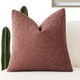 thumbnail image 1 of Textured Boucle Decorative Throw Pillow Covers for Couch Set of 1, 18 x 18 inches, Fall Decorations for Home, Red, 1 of 7