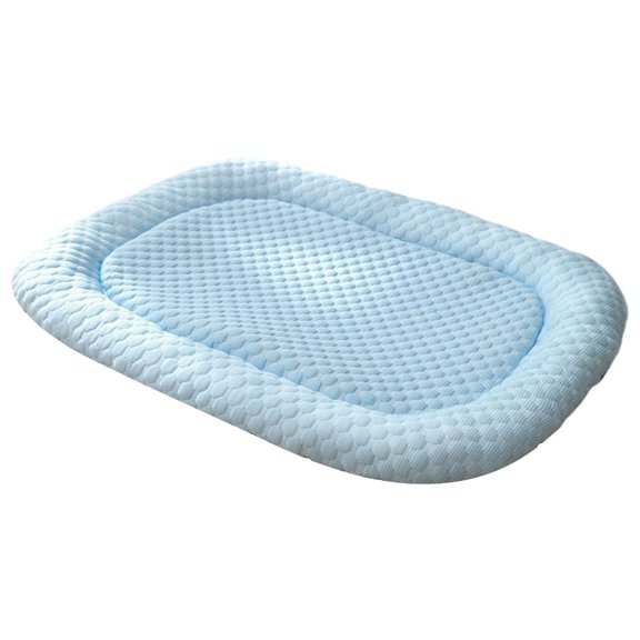 Textured Breathable Pet Pad for Cats and Dogs, Oval Raised Border Mat for Floor or Crate Rest Setup at Home