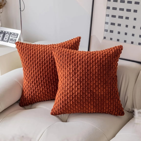 Textured Brick Red Lumbar Support Pillow for Couch, 24X24 inch decorative Lumbar Pillow, Pillow Case with Zipper for Hassle-Free Cleaning, Perfect for Couch Throw Pillows for