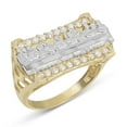 thumbnail image 1 of CZ Textured Last Supper Men's Adult Ring 10K Yellow White Gold, 4.86 Gr – Goldum NYC, 1 of 3