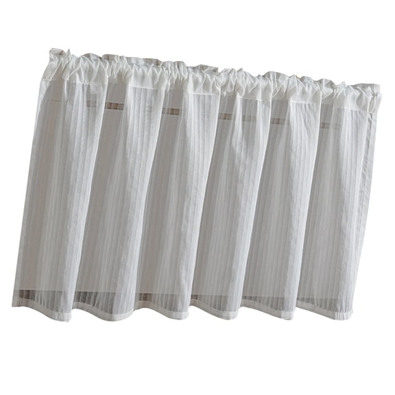 Textured Cafe Curtains Color Rod Pocket Linens Blend Fabric for Small Kitchen Bathroom Window