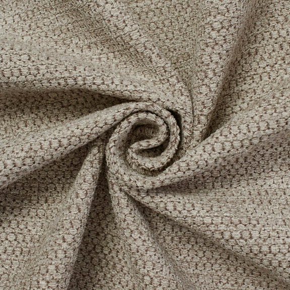 Textured Chenille Jacquard Upholstery Heavy Duty Polyester 58" Fabric By The Yard - Tan (1 Yard)