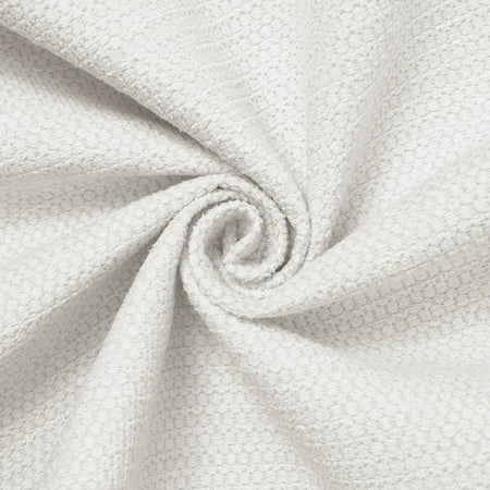 Textured Chenille Jacquard Upholstery Heavy Duty Polyester 58" Fabric By The Yard - White (1 Yard)