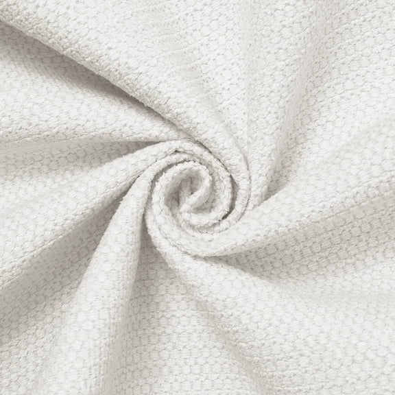 Textured Chenille Jacquard Upholstery Heavy Duty Polyester 58" Fabric By The Yard - White (1 Yard)