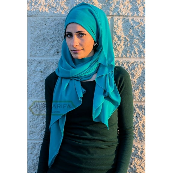 Textured Chiffon Fabric Scarf | Shawl | Muslim Hijab | 75" x 30" | Women Head Wrap | Shayla | Scarves | CRIMSON RED | 662839