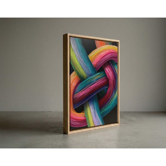 Textured Color Wave Rainbow Brushstrokes Portrait Decor Unframed Paper Print