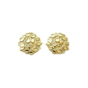 NYFASHION101 Textured Cookie Nugget Magnetic Stud Earrings, Gold-Tone with Lucite Display