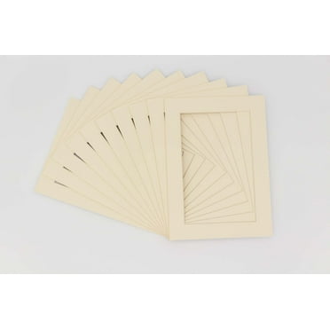 Textured Cream Acid Free 13x19 Picture Frame Mats with White Core Bevel Cut for 11x14 Pictures -