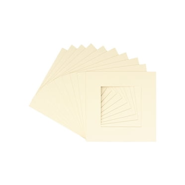 Textured Cream Acid Free 20x20 Picture Frame Mats with White Core Bevel Cut for 8x8 Pictures - Fits