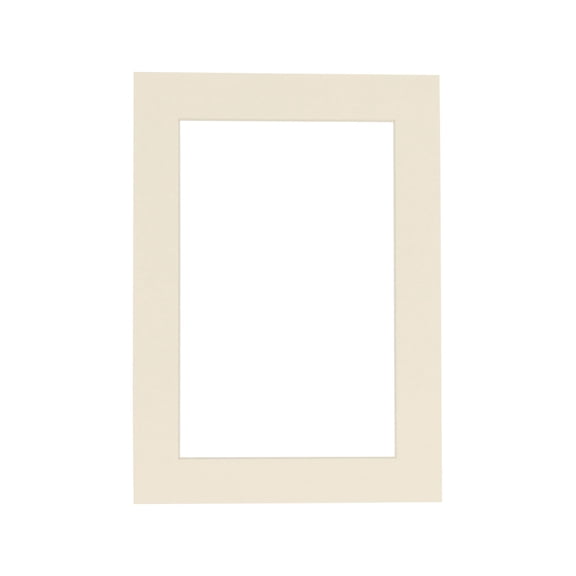 Textured Cream Acid Free 8x10 Picture Frame Mats with White Core Bevel Cut for 6x8 Pictures - Fits