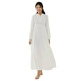 thumbnail image 1 of Textured Crew Neck Maxi Dress with Buttons, 1 of 6